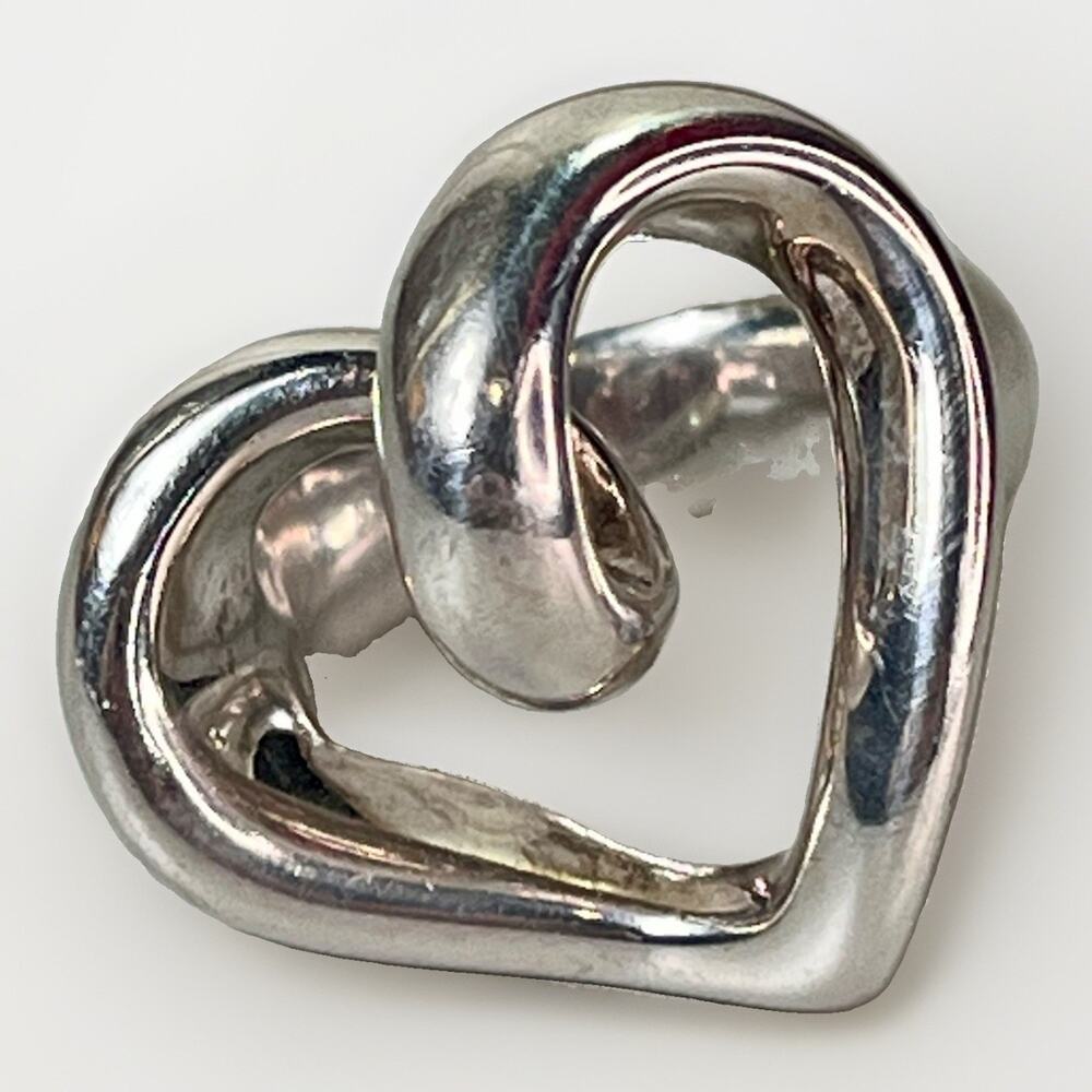 Indigo Falls 925 Sterling Electroform Heart Statement Ring Pendant Sz 7.5-8
